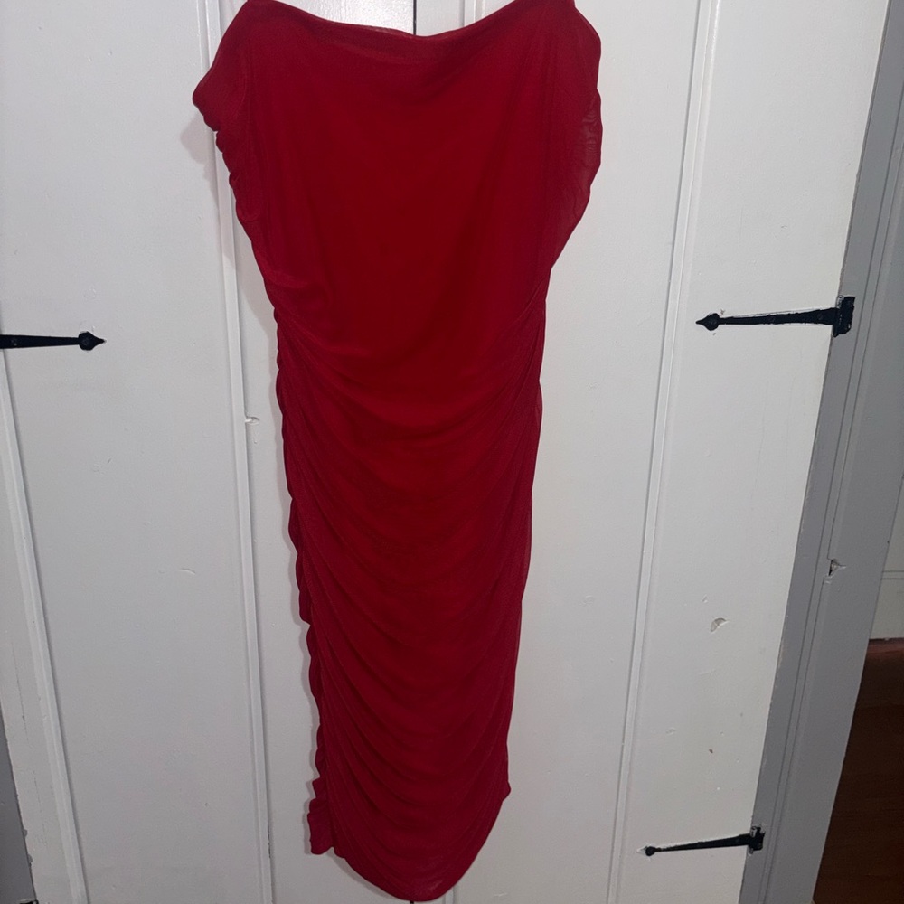 B Darlin Red Ruched Dress